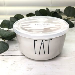 Rae Dunn EAT Ceramic Bowl With Lid
